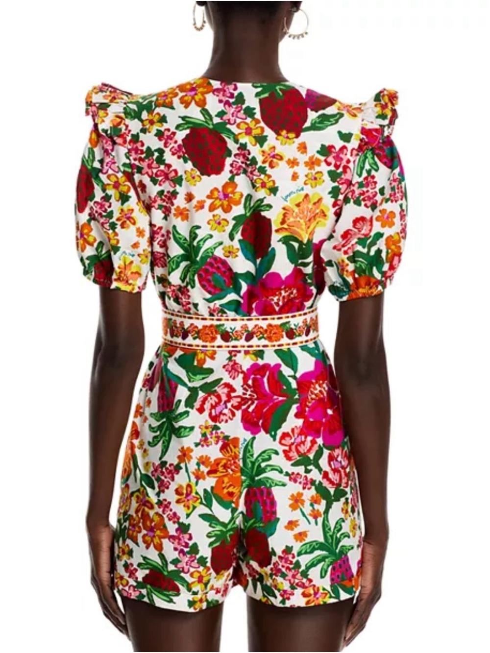 NWT FARM Rio Flowerful Sleeve Floral Romper Off White XXS - Picture 4 of 9